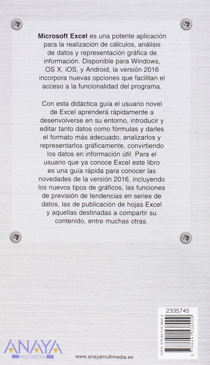 Excel 2016 (GUÍAS PRÁCTICAS)