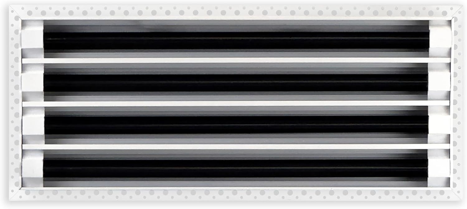 BUILDMART - 20x8 MUD-in Air Vent Cover - Drywall MUD in White Air Vent - MUD Linear Slot Diffuser - Register Grille for Ceiling and Walls - Texas Buildmart