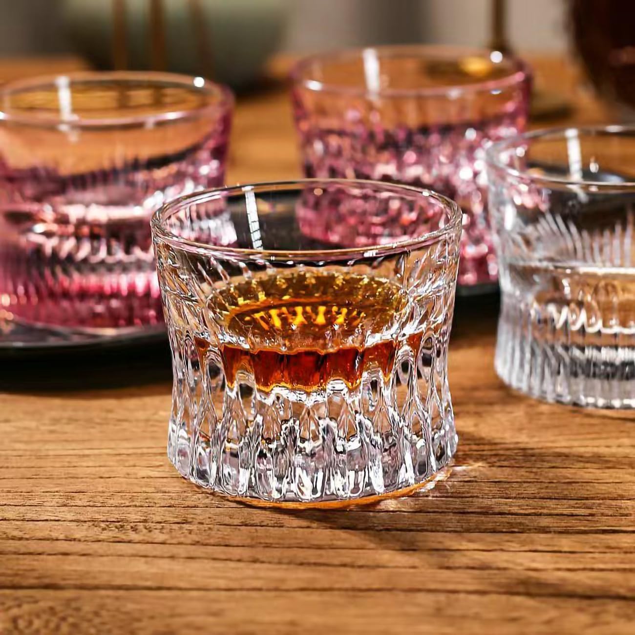 Askcraok Whiskey Glass Set of 2 Old Fashioned Glasses 3.7 oz for Vodka,Cocktail,Bourbon,Cognac,Rum, Holiday Gifts Transparent 2PCS - Image 7