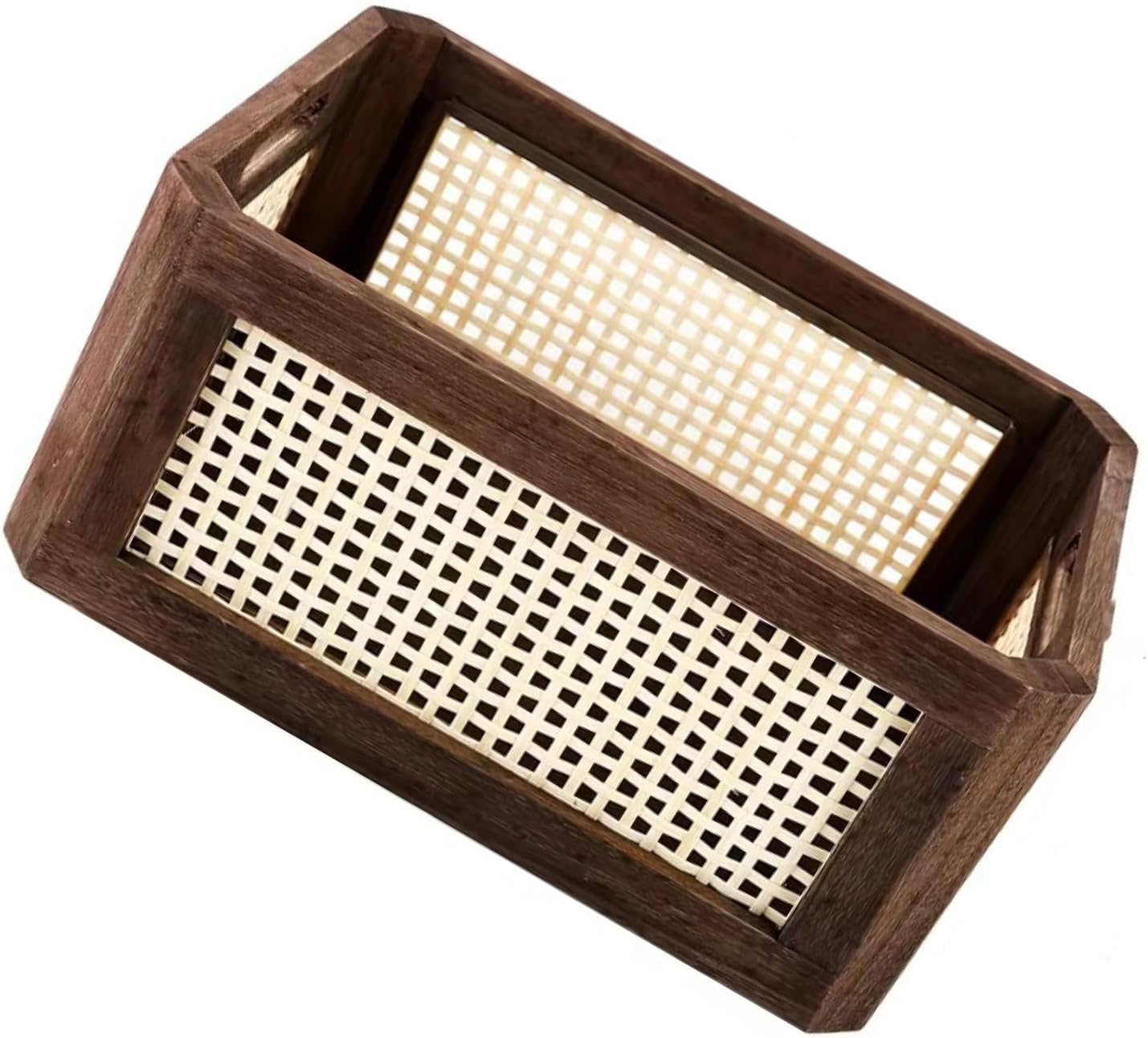 Multipurpose Wood Handwoven Storage Basket Designs for Cabinets for Home Decoration and Storage Home Organization Basket