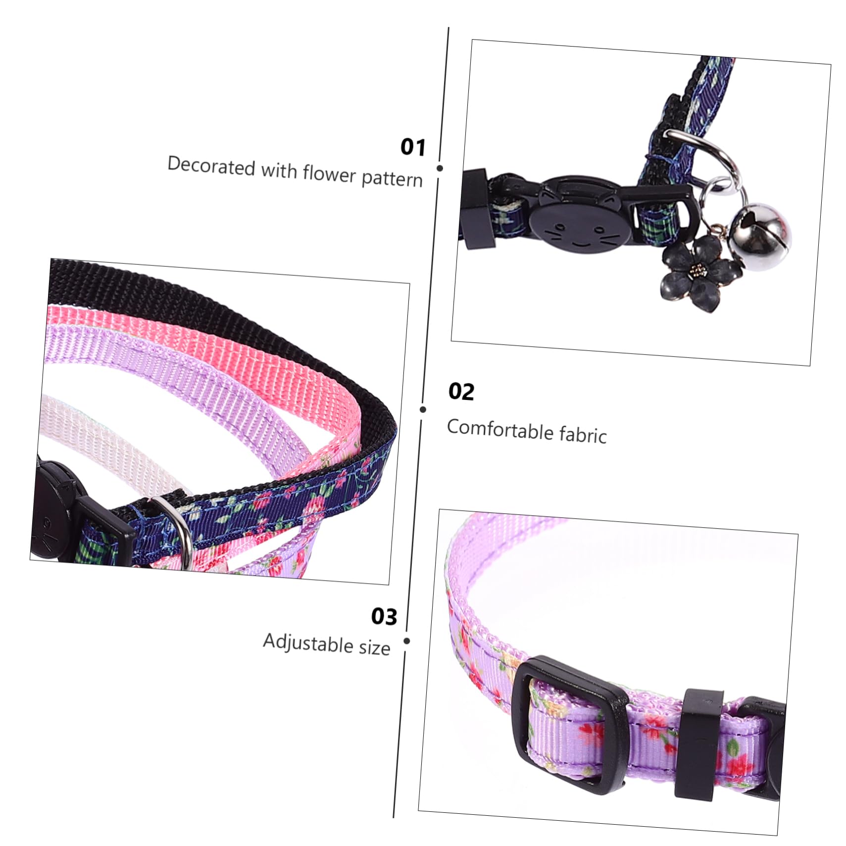 SUPVOX 12 Pz Collare Per Gatti Collari Per Gatti a Campana Collare Decorativo Per Animali Domestici Floreale Per Cani Decorazioni Floreali Formazione Nylon Gatto Domestico Corda