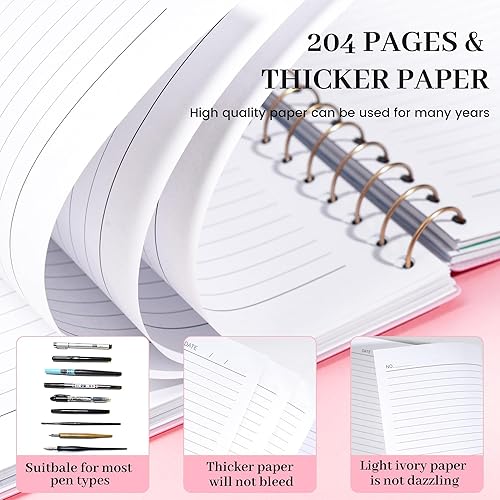 Miniatura 61 de CAGIE Cuadernos de espiral para trabajo escolar con pestañas divisoras extraíbles, 8.5 x 11 pulgadas, cuaderno de 5 materias a rayas universitarias