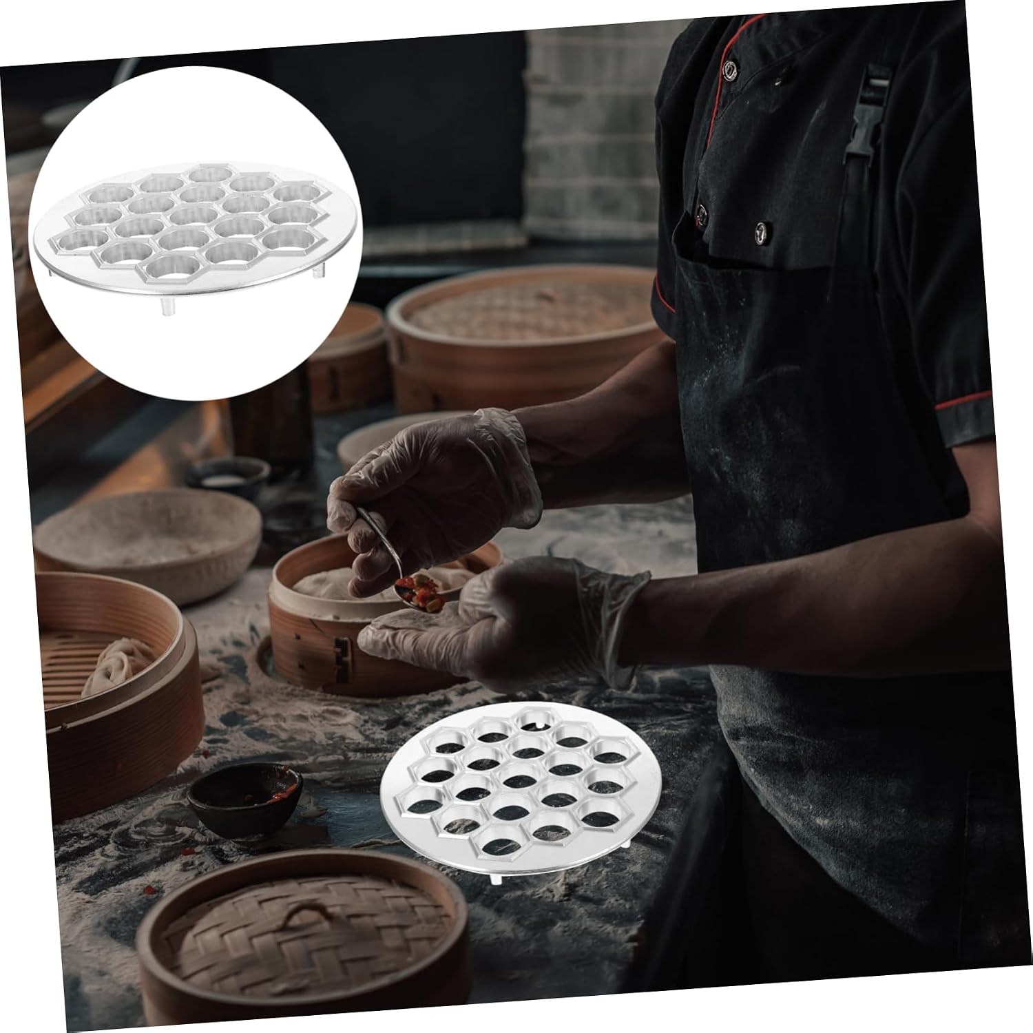 19holes Russian Dumpling Mold Food-grade Alloy Tool for Easy Dumpling Making Design for Quick Preparation of Wontons and Supply for Homemade Meals