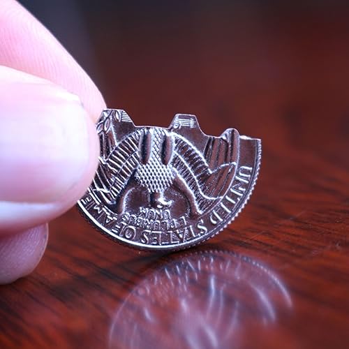 Miniatura 5 de Magic Bites - Moneda plegable para morder dólar, con banda de goma de repuesto, trucos de magia para monedas