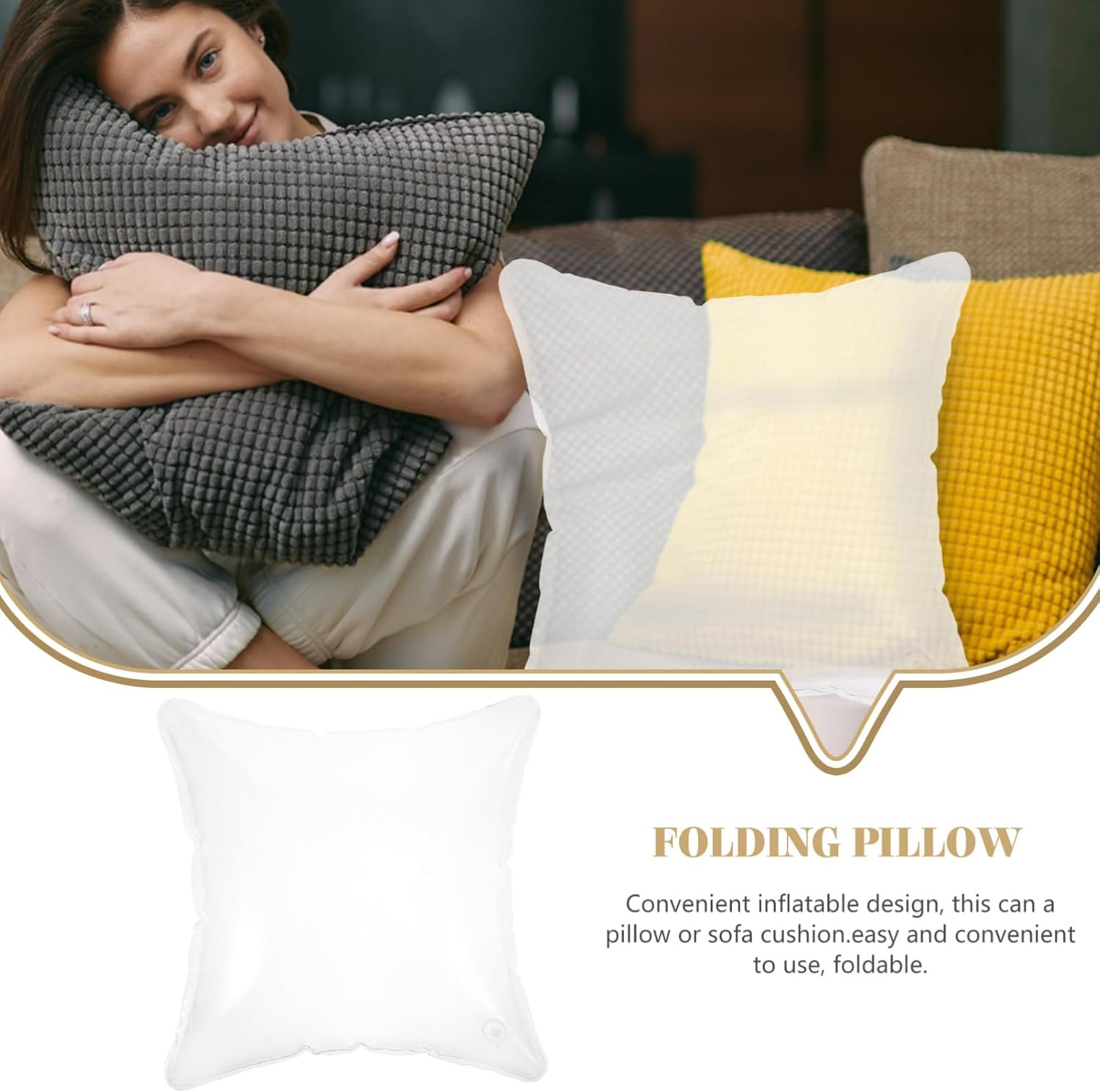2pcs Inflatable Pillow Insert Camping Cushion Portable Outdoor Travel Cushion for Relaxation Design Lightweight Comfort for Home and Adventures