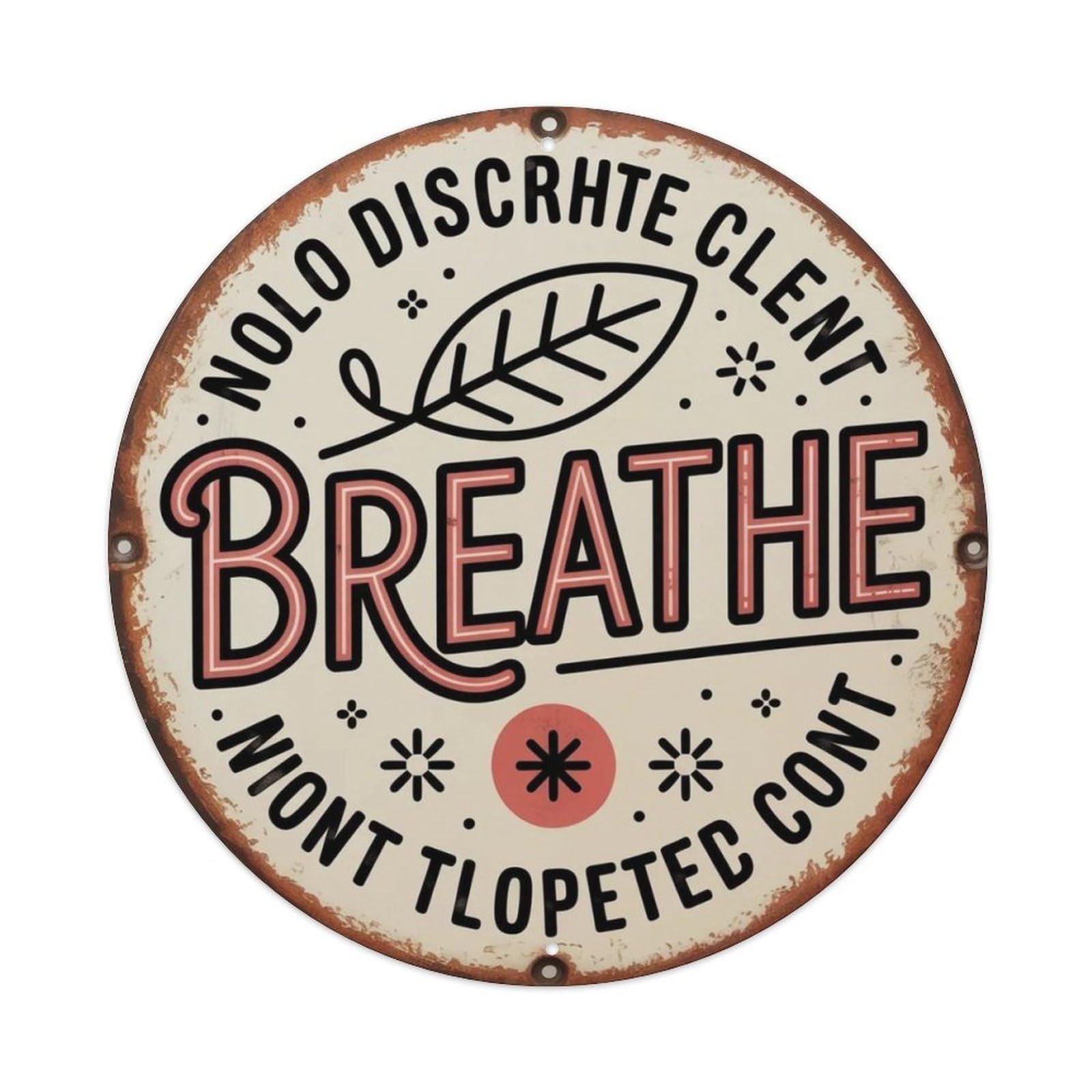 Breathe Minimalist Metal Tin Sign Plaque