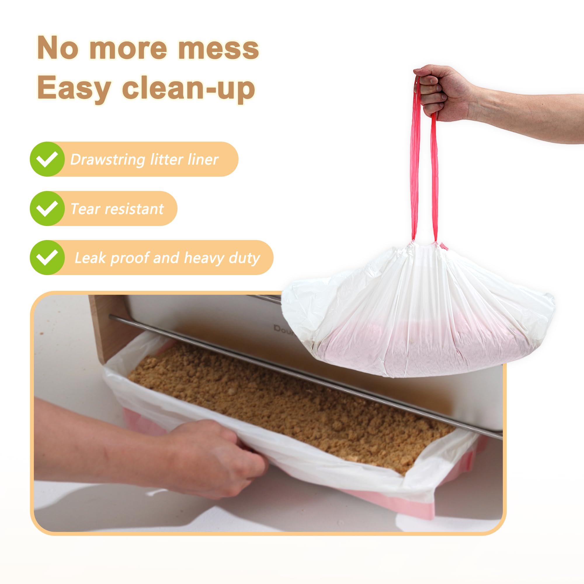 Stainless Steel Sifting Litter Box for Pine Pellet Cat Litter Non Clumping Litter System with Dust Collecting Drawer and Wooden Side Pandel - image 3