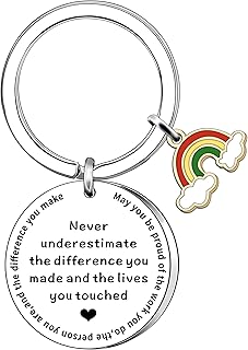 Colleague Leaving Gifts Retirement Gifts for Women Thank You Gift Appreciation Gifts Keyring Keychain for Volunteer Social Worker Nurse Teacher Boss Colleagues Rainbow Gift