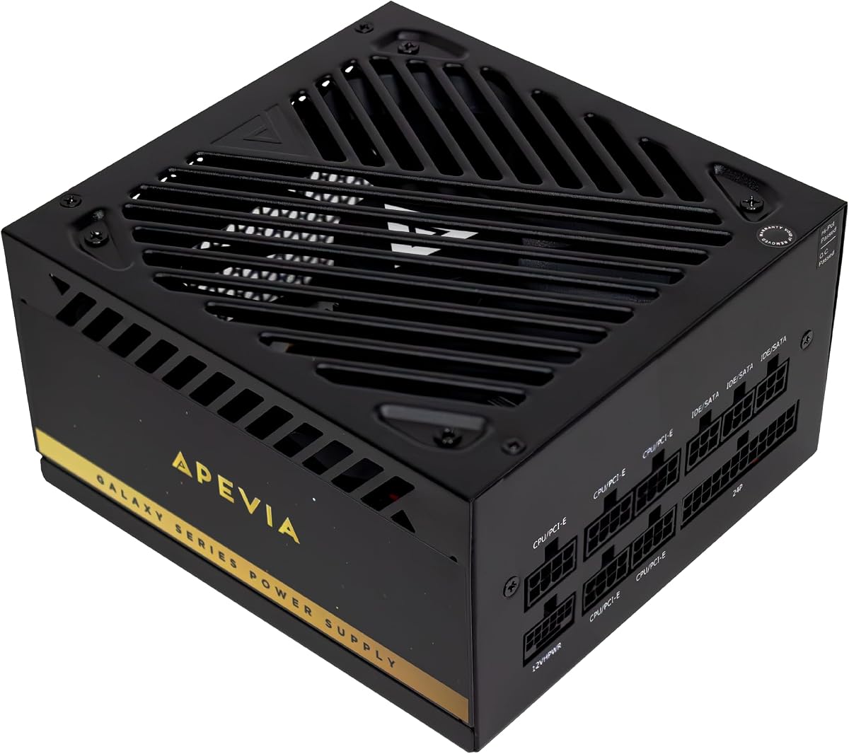Apevia Galaxy 850W 80+ Gold ATX 3.1 Fuente de alimentación para juegos totalmente modular, PCIe 5.1 600W 12VHPWR, tapas japonesas, ventilador FDB silencioso de 135 mm, riel estable de +12 V, fuente de alimentación para series RTX 5060/5070/5080/40