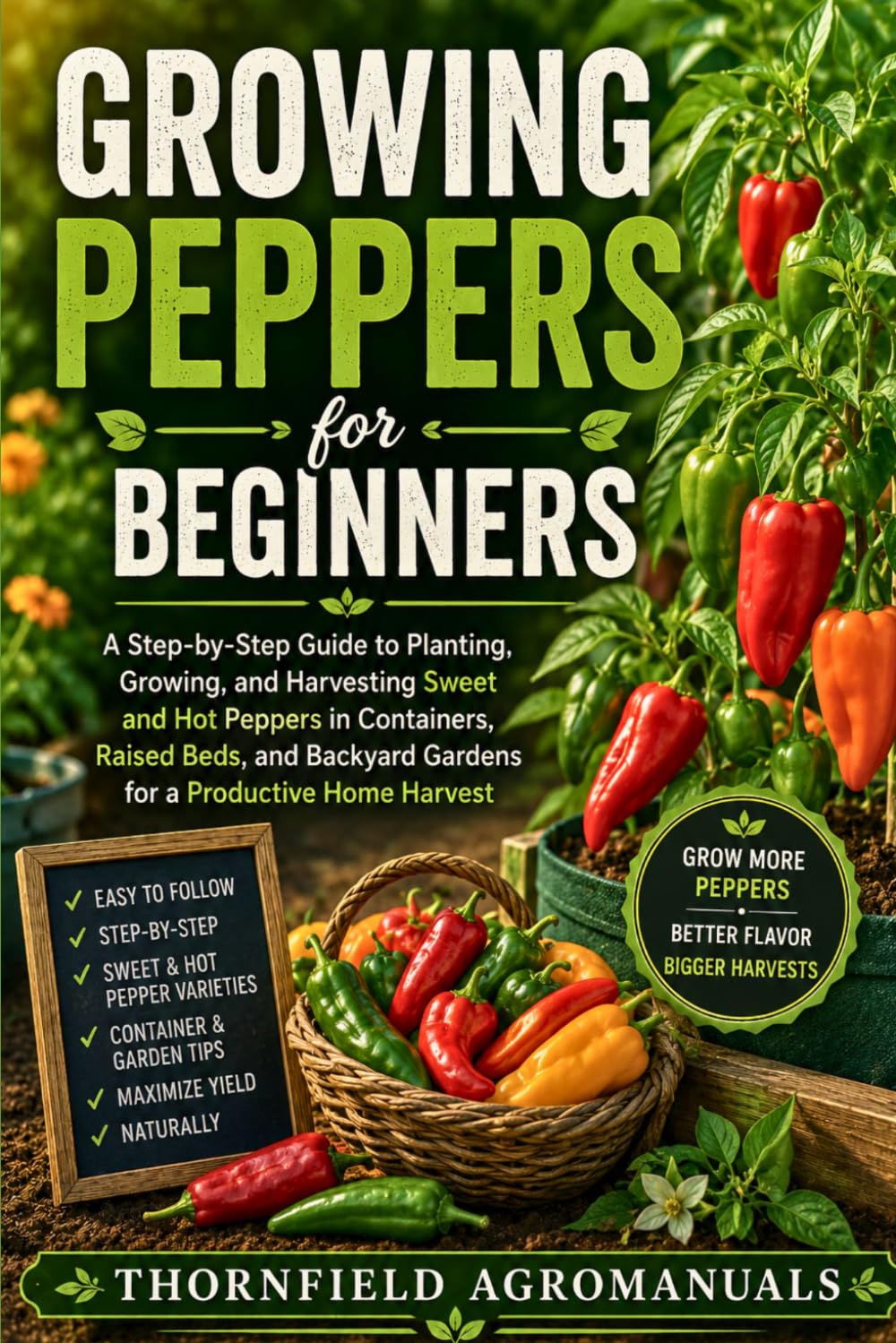 Growing Peppers for Beginners: A Step-by-Step Guide to Planting, Growing, and Harvesting Sweet and Hot Peppers in Containers, Raised Beds, and Backyard Gardens for a Productive Home Harvest
