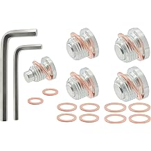 5PCS Stainless Steel Magnetic Engine Front Differential Rear Transmission Oil Drain Plug Kit, fits Polaris General RZR Ranger Sportsman Replace 7052306 3234756 3234755 2203738 2203739 ATV UTV