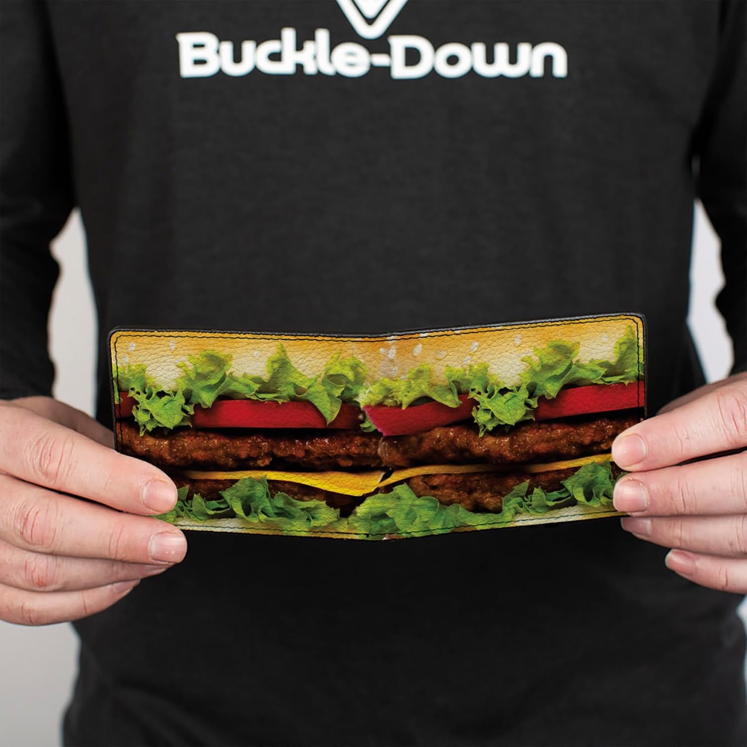 Buckle-Down Men's PU Bifold Wallet-Hamburger Vivid, Multicolor, 4.0" x 3.5" - Image 4