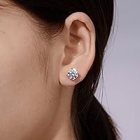 Vista 4 de Tienda Collection Yellow Gold Plated, Platinum or Rose Gold Plated Sterling Silver Infinite Elements Cubic Zirconia Stud Earrings White, Blue