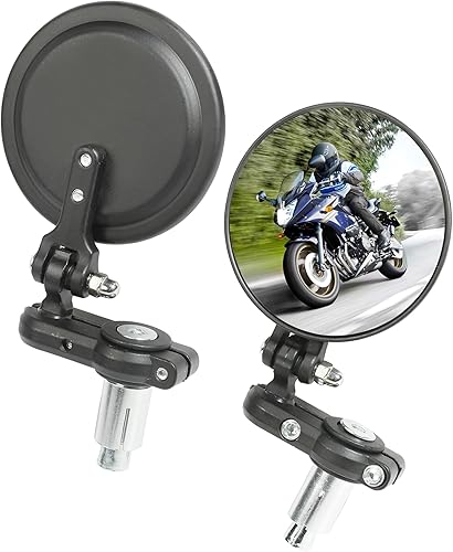 Espejos de motocicleta, espejos de motocicleta para manillar, accesorios de automóvil, espejos redondos de manillar de 3 pulgadas, espejos de