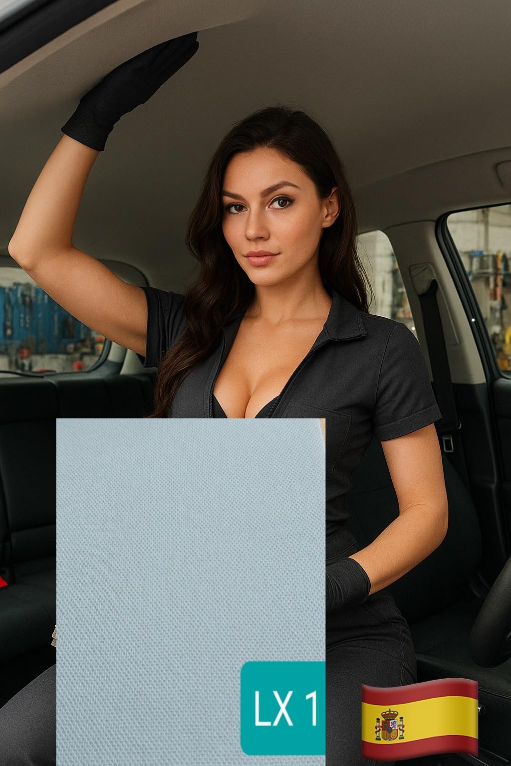 Color LX1/ Kit para TAPIZAR TECHOS DE Coche (Pack de Tela con Espuma 4mm y Charmés BIELASTICO+Pegamento del que tu quieras) (2,5 MT Tela+2 Litros Pegamento a Pistola)