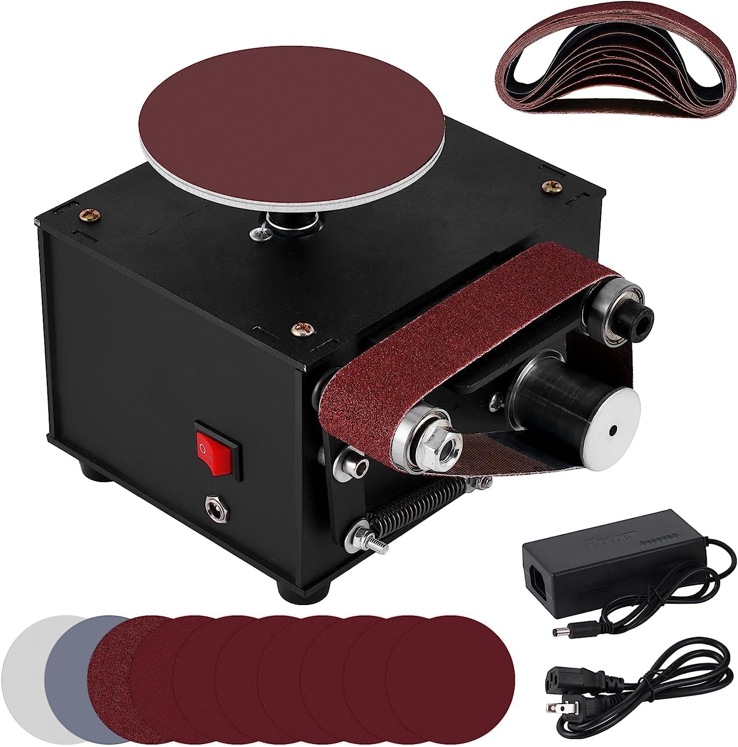 MXBAOHENG Mini Belt and Disc Sander with accessories
