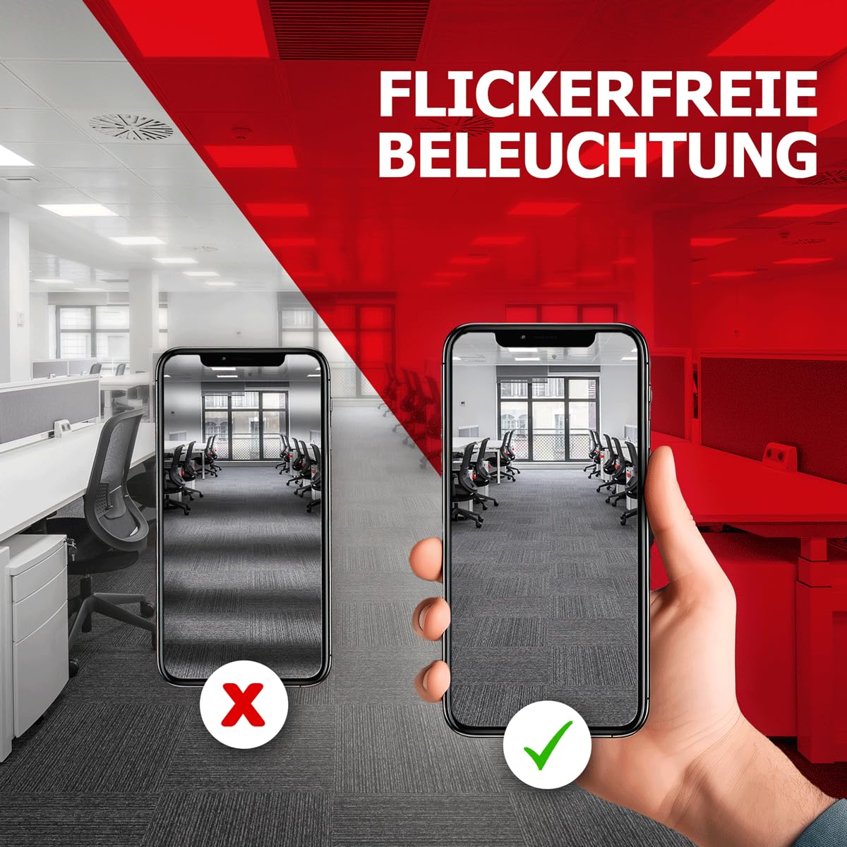LED Anbaupanel 150x30cm 3000K Warmweiß UGR19 6400lm 40W Bürodeckenleuchte Aufputz Rasterleuchte