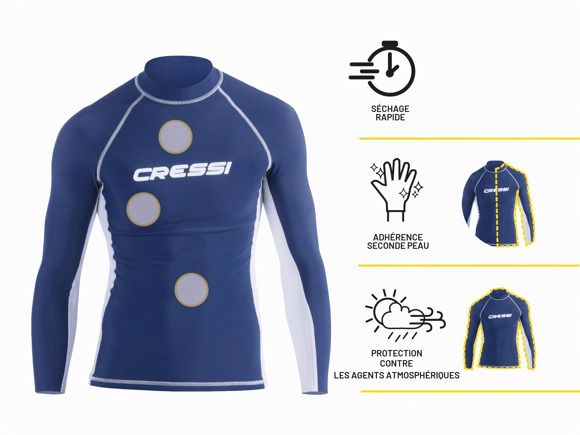 Cressi Rash Guard' T-Shirt Homme (Lot de 1)