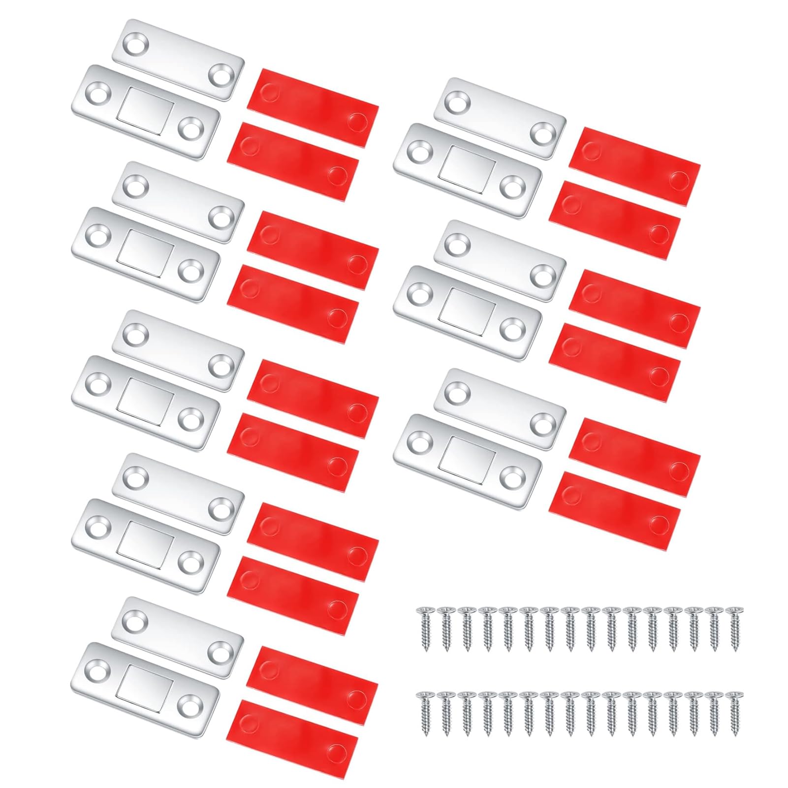 8 Pcs Door Magnets, Ultra-Thin Magnetic Door Catches, Self Adhesive Magnet Latch, Rust-Resistant Drawer Magnets for Wardrobe Cabinet and Sliding Door Closure