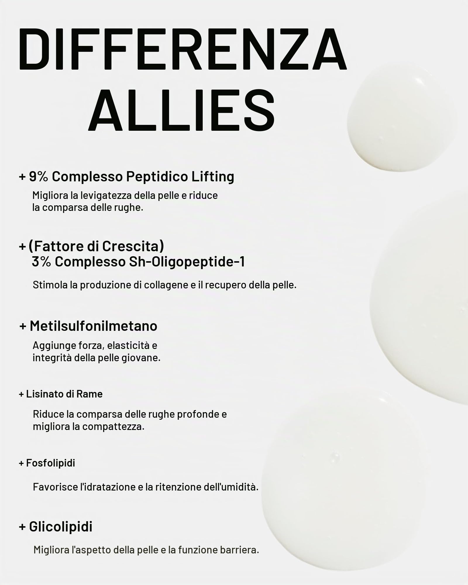 Allies of Skin Multi Peptides & GF Advanced Lifting Serum with 3% sh-Oligopeptide-1 (Growth Factor) Complex, 9% Lifting Peptide Complex, MSM, Copper Lysinate, Phospholipids & Glycolipids. 30 ml/ 1 oz