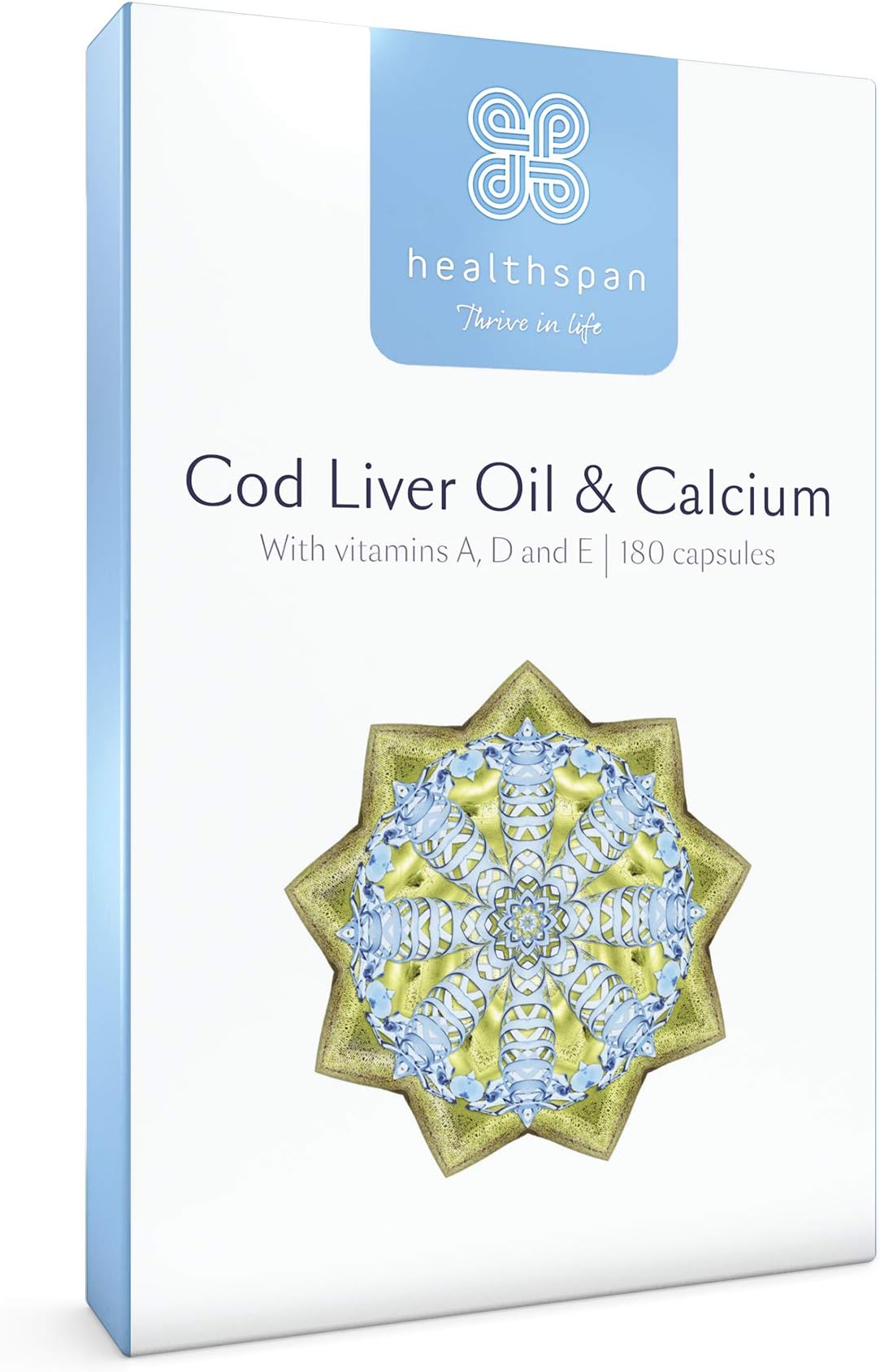 Cod Liver Oil with Calcium | Healthspan | 180 Capsules