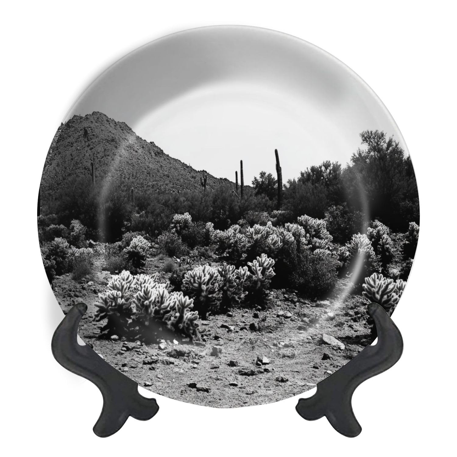 Decorative Plates for Display San Tan Mountains Sonora Desert Arizona Gift Plates Ceramic Collections Plates Hanging Artwork for Living Dining Room Kitchen Souvenir
