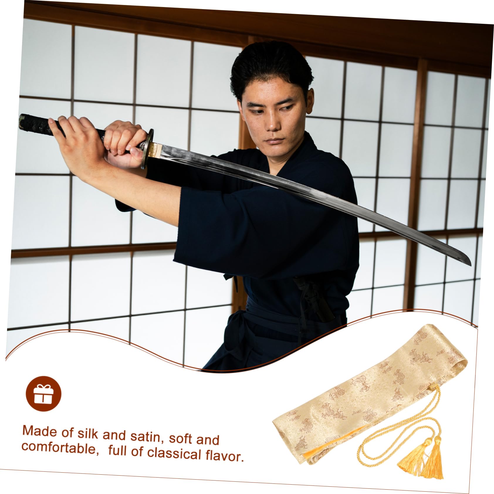 Kisangel Japanese Sword Carrying Bag Thick Protective Pouch for Swords Durable Cloth Material for Cosplay Performances and Storage for Sword Lovers