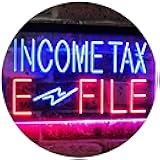ADVPRO Income Tax E-File Indoor Display Dual Color LED Neon Sign Red & Blue 24