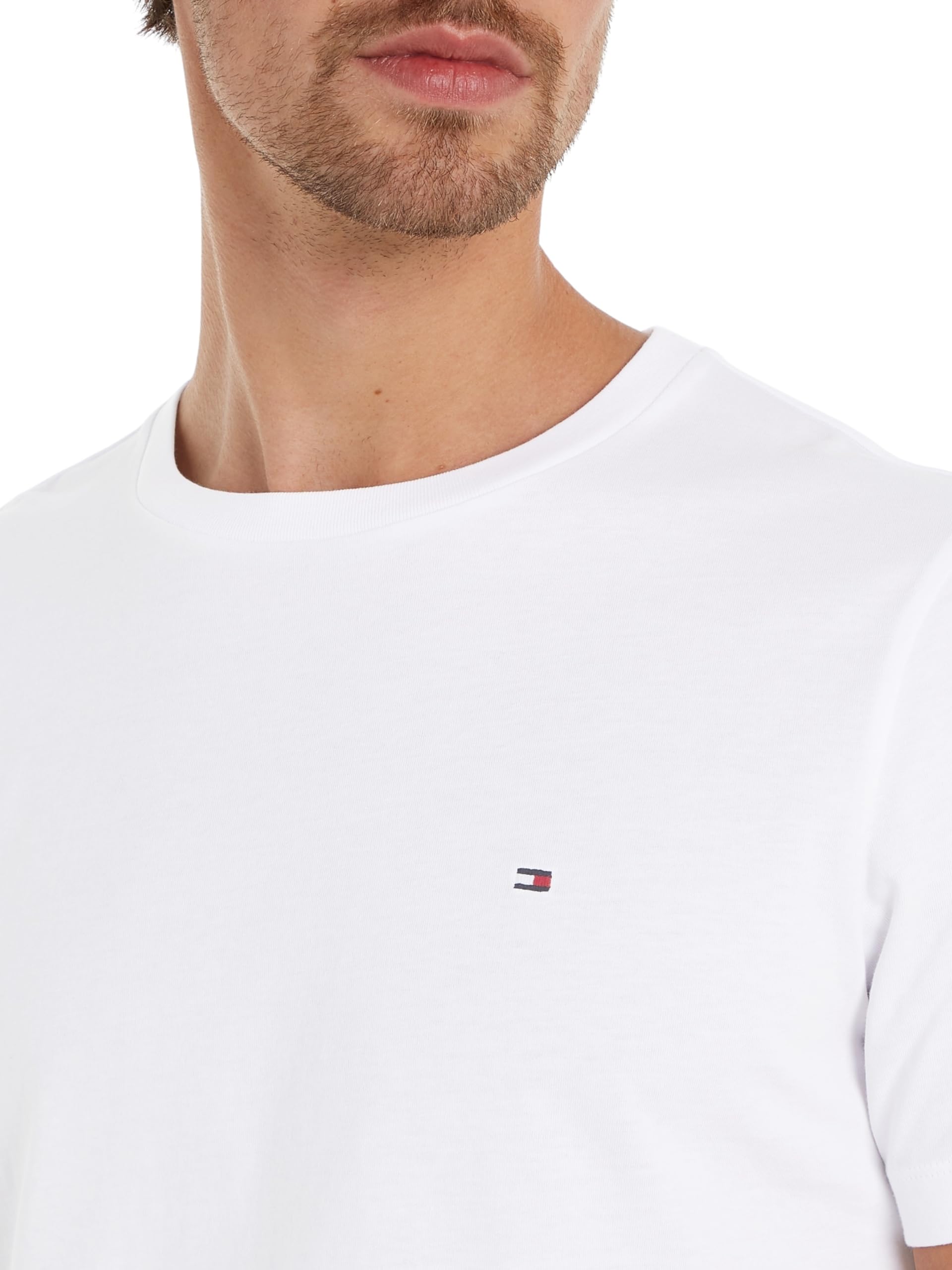 Tommy Hilfiger Camisetas de Manga Corta Hombre Essential Regular Fit con Cuello Redondo
