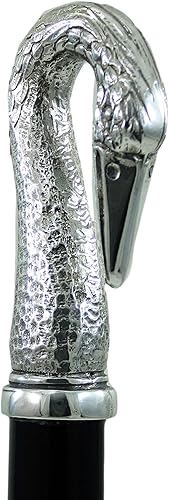 Bastón personalizado en madera de haya, hecho a mano en Italia, mango plateado brillante, 5 colores, elegante