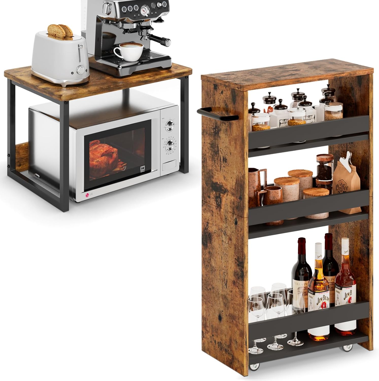 MARTY Kitchen Countertop Organizer Microwave Oven Rack Desktop Storage Organization