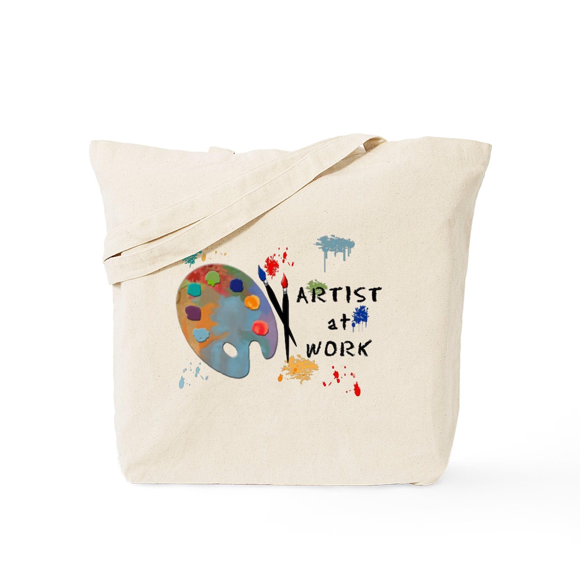 CafePress Artist At Work Tote Bag Natural Canvas Tote Bag, Reusable Shopping Bag