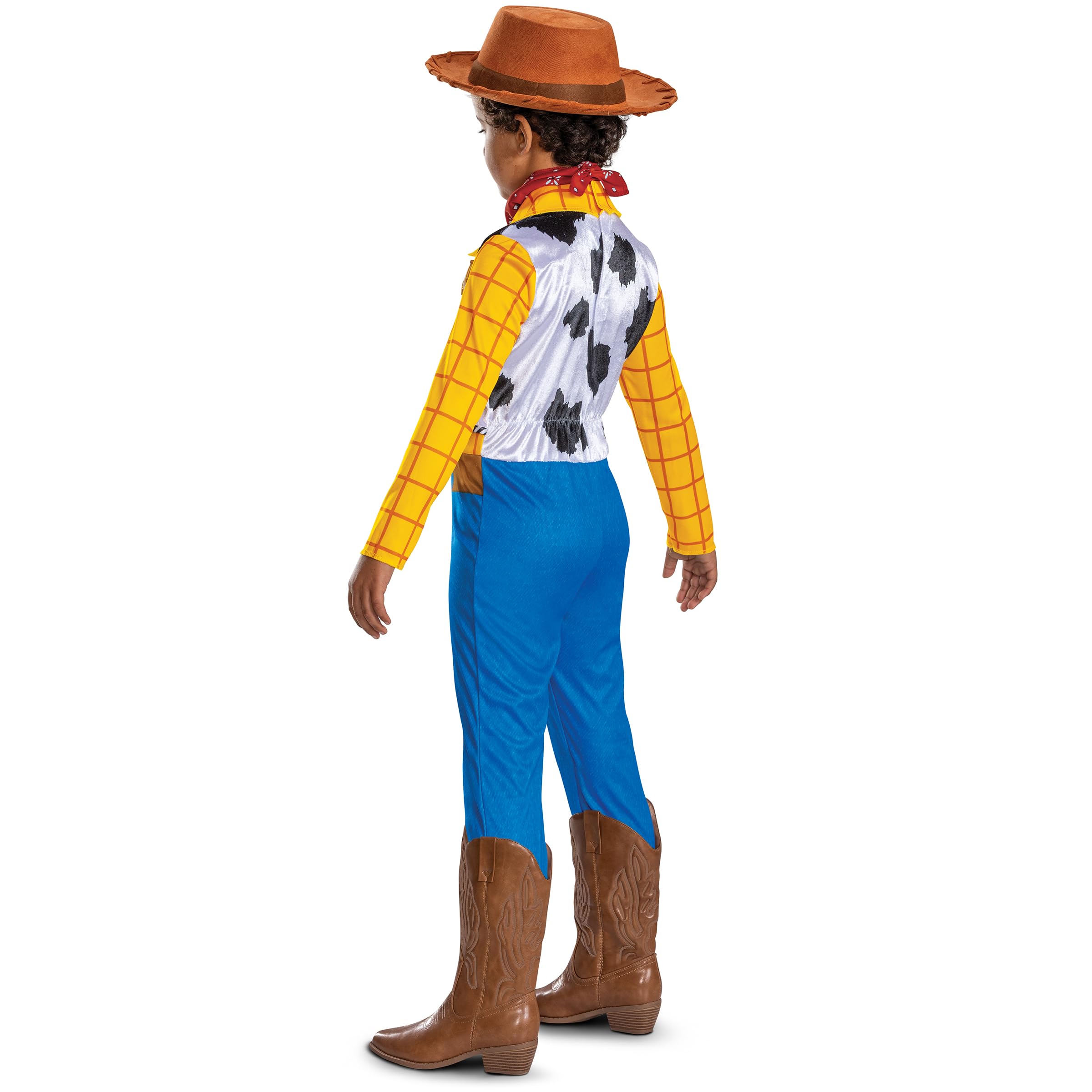 Disney Toy Story Deluxe Woody Costume, Official Boys Halloween Dress Up Outfit, Size (4-6)