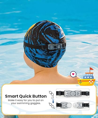 Miniatura 6 de Gafas de natación para niños, paquete de 3 gafas de natación para niños de 4 a 16 años, gafas de piscina con protección UV antivaho para niños y