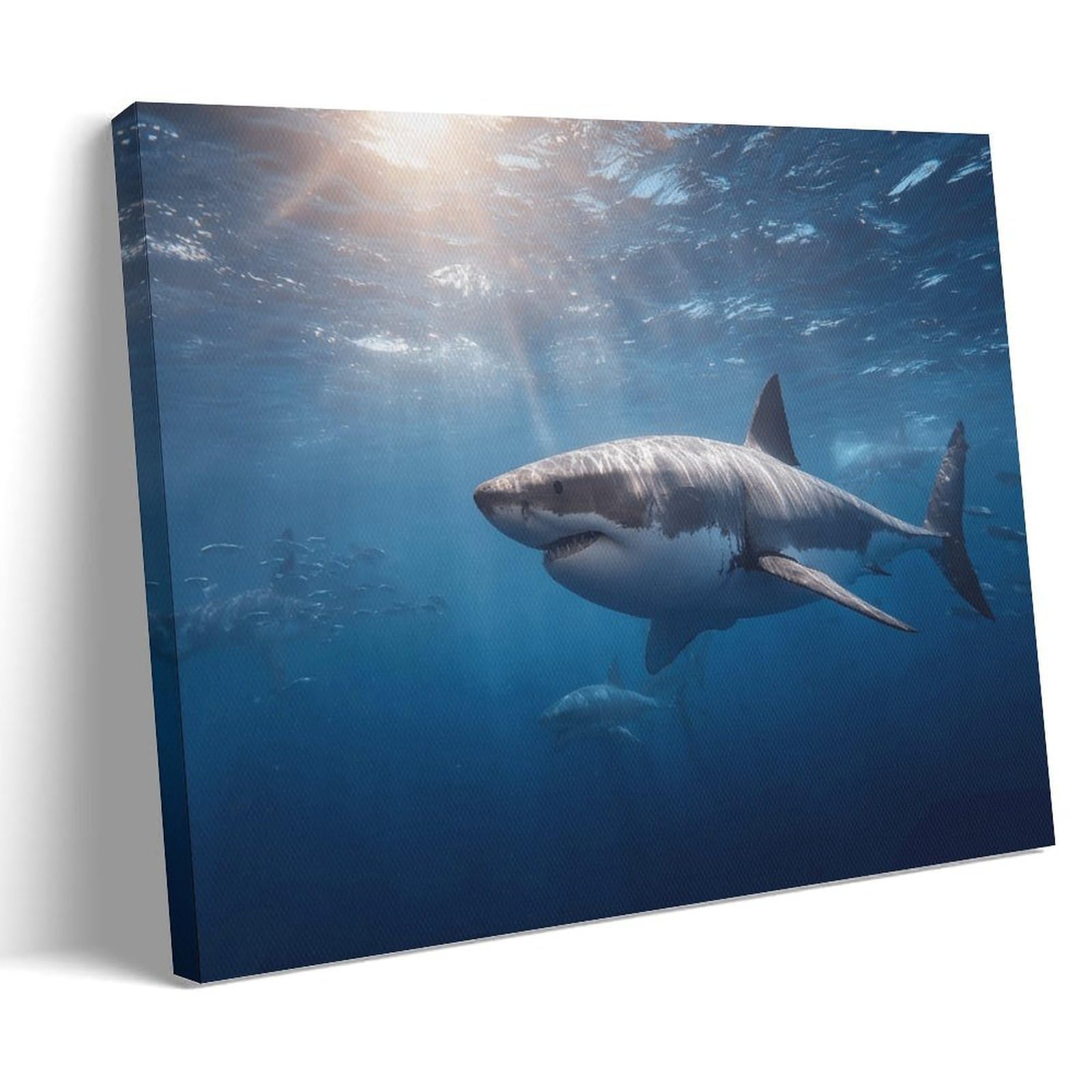 MLXFCGA Shark Animal Poster (1) Canvas Wall Art Prints for Wall Decor Room Decor Bedroom Decor Gifts 24x36inch(60x90cm) Frame-style