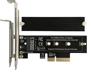 M.2 NVMe to PCIe Adapter with Aluminum Heatsink, Supports PCIe 3.0/4.0 x4 Slots