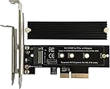 M.2 NVME to PCIe 3.0/4.0 x4 Adapter, NVME/AHCI SSD to PCIe Expansion Card with Aluminum Heatsink Solution, Supports PCI-Express X4 X8 X16 Slots