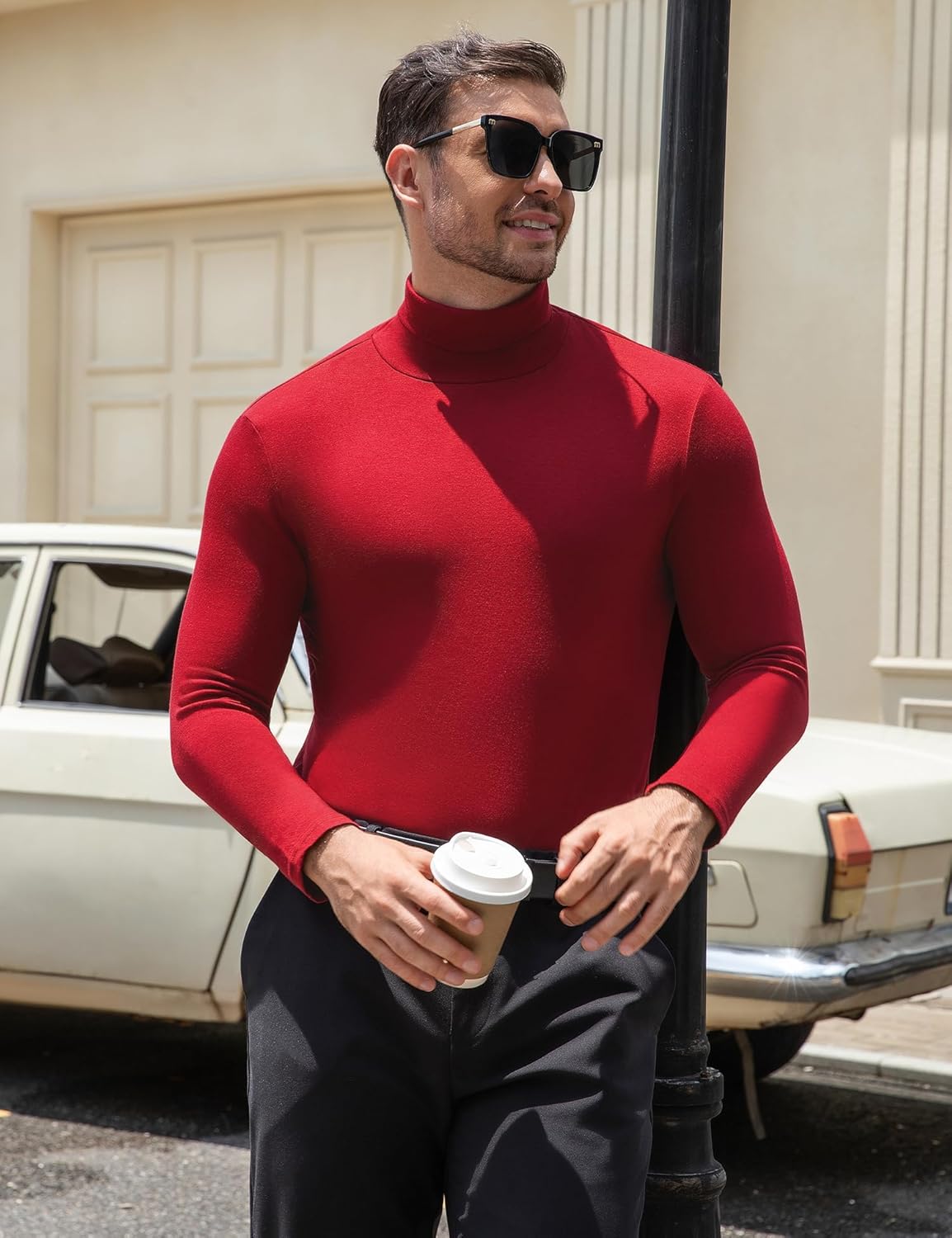 Men's Turtleneck Casual Basic High Neck Long Sleeve T Shirts Half Neck Lightweight Pullover Sweater - Image 3