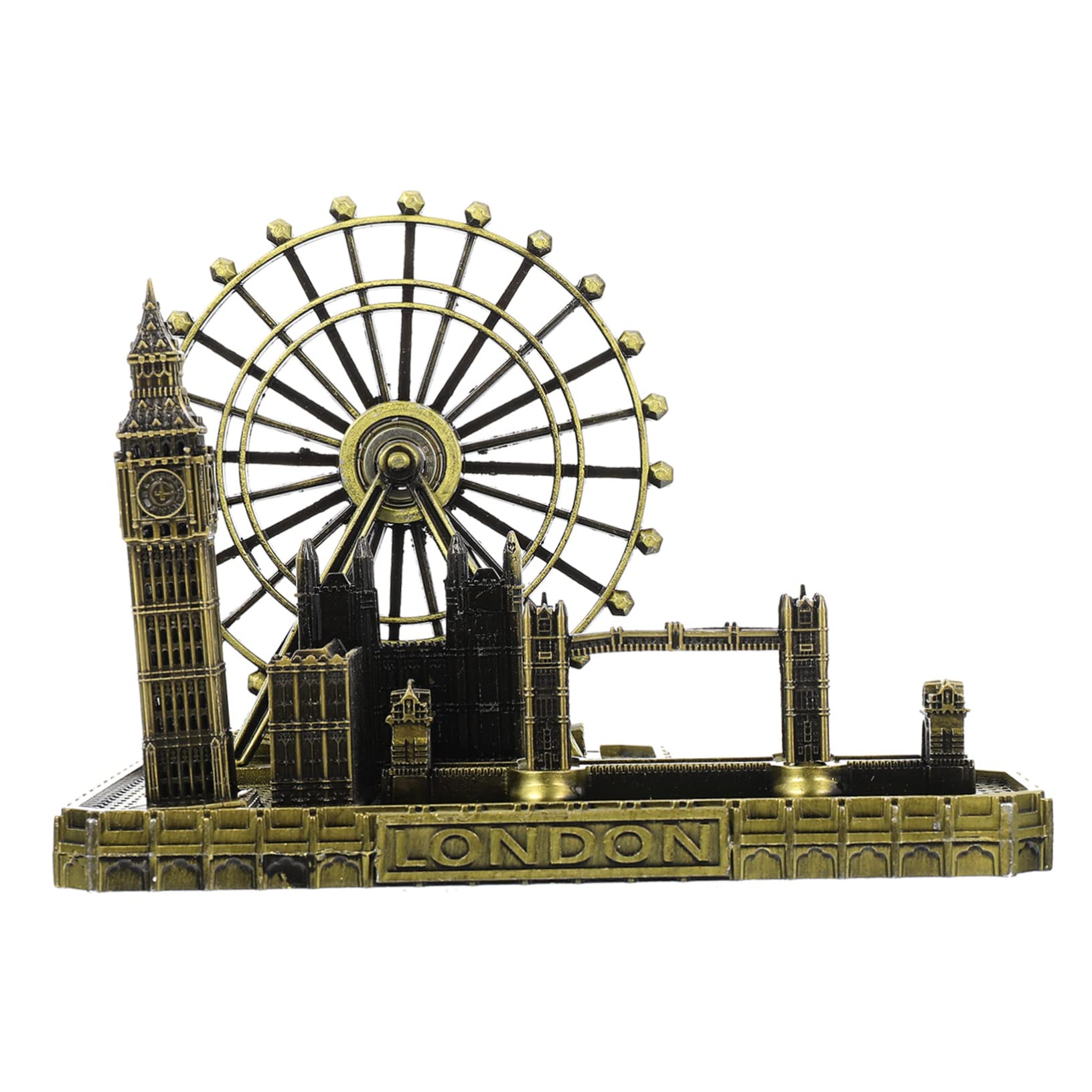Modello Big Ben con orologio – Statua decorativa metallica a forma di torre del Big Ben – souvenir di Londra