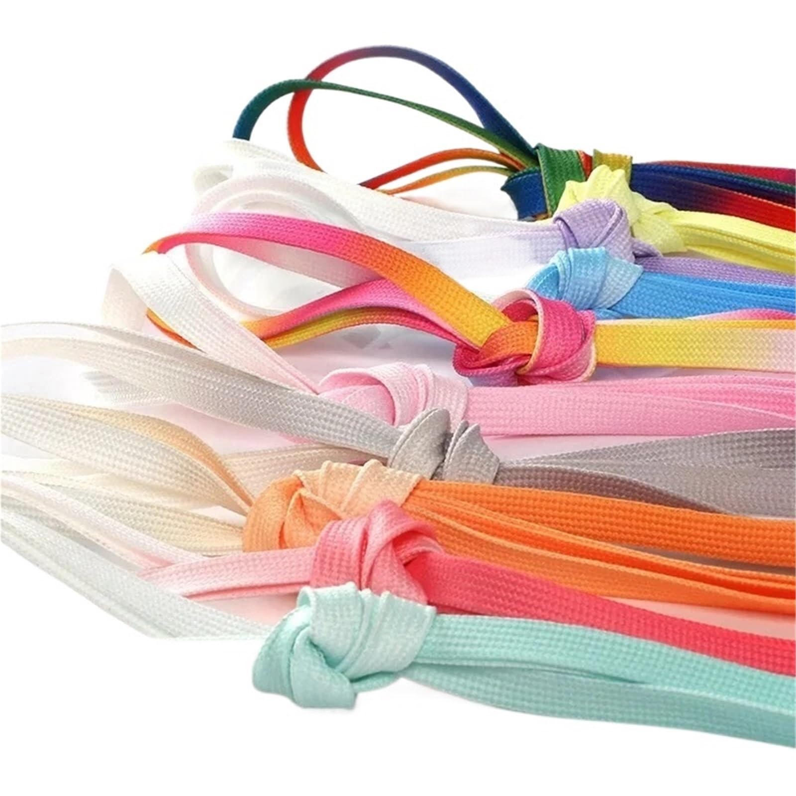 5 Paar bunte Seidenschnürsenkel Candy Gradient Party Camping Stiefel Schnürsenkel Für Sneaker