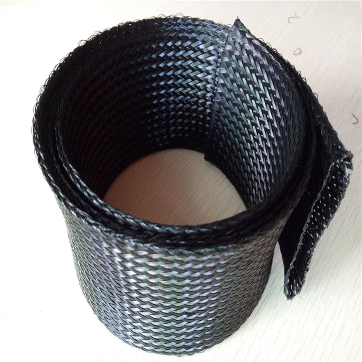 Anpassbare 5/100/300 m 3 mm bis 100 mm isolierte Geflechthülse PET-Draht erweiterbare Kabelhülse schwer entflammbares Nylon-geflochtenes Rohr - 300 m, 18 mm