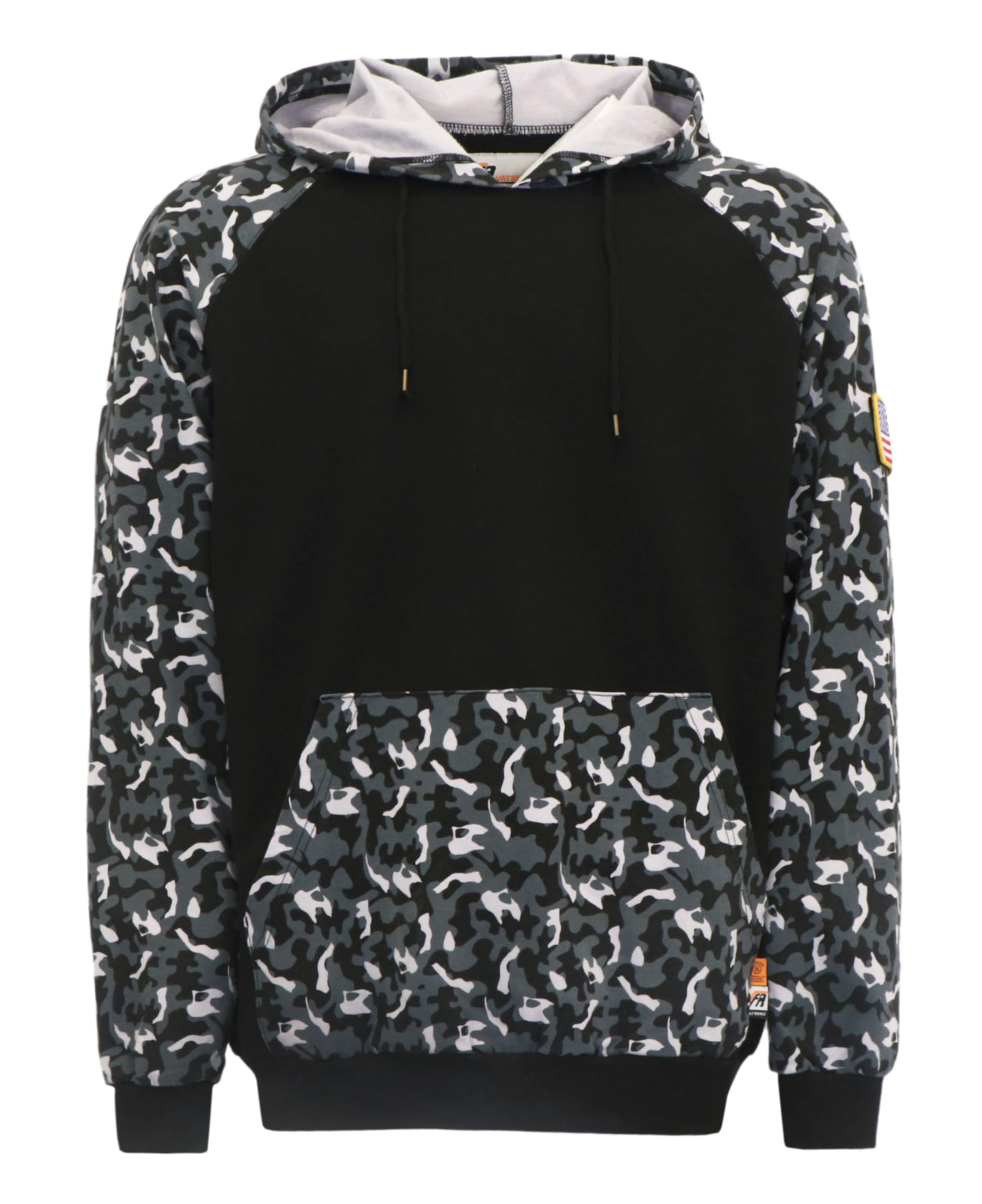 VATRENUS FR Hoodies for Men 7.5oz Cotton Camo Two-Tone Flame Resistant Pre-Washed Fire Retardant Welding Sweatshirt