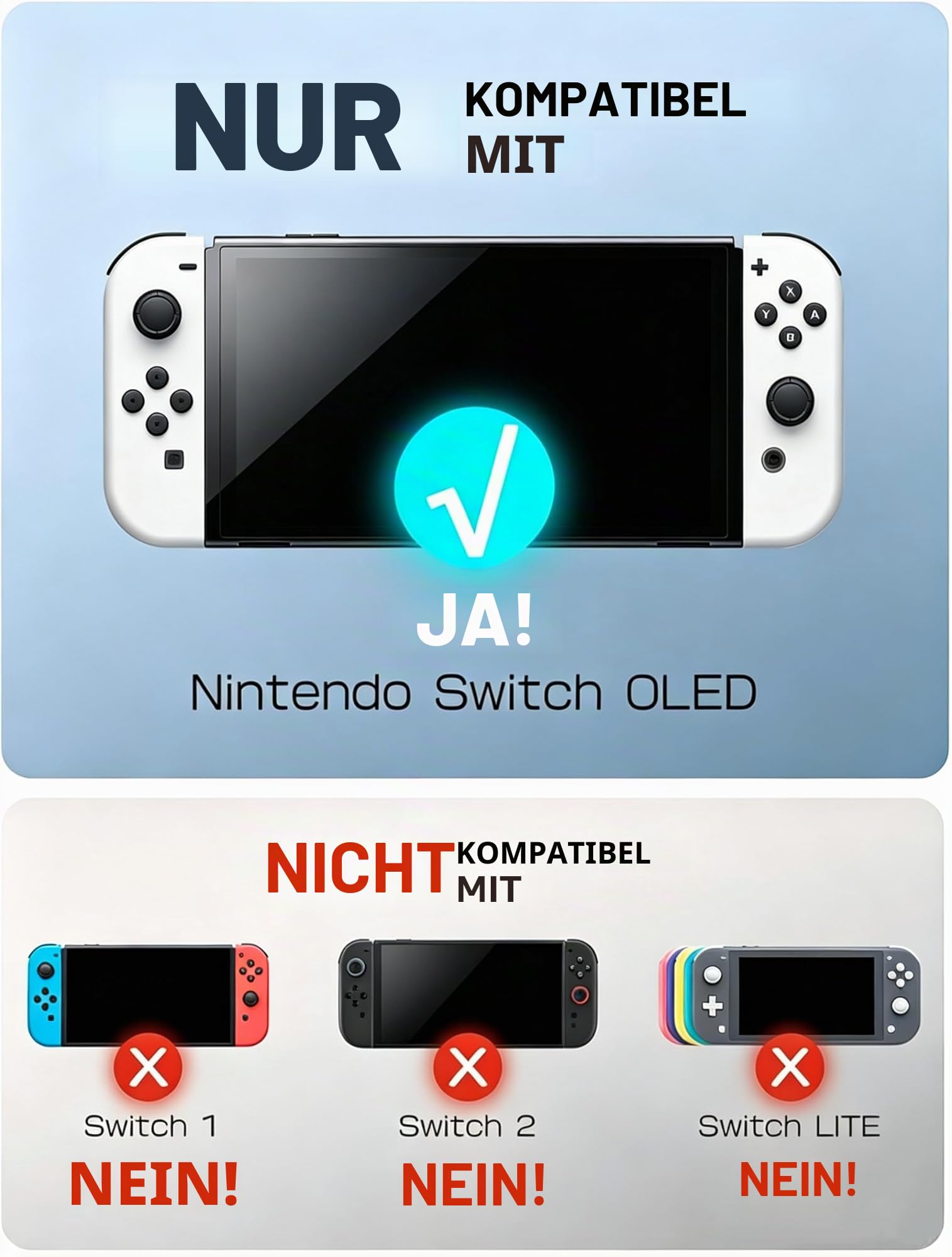 Mumba Dockable Hülle für Nintendo Switch OLED 2021, [Blade] TPU Grip Schutzhülle Zubehör Kompatibel mit Nintendo Switch OLED 7 Zoll und Joy-Con Controller (Schwarz)