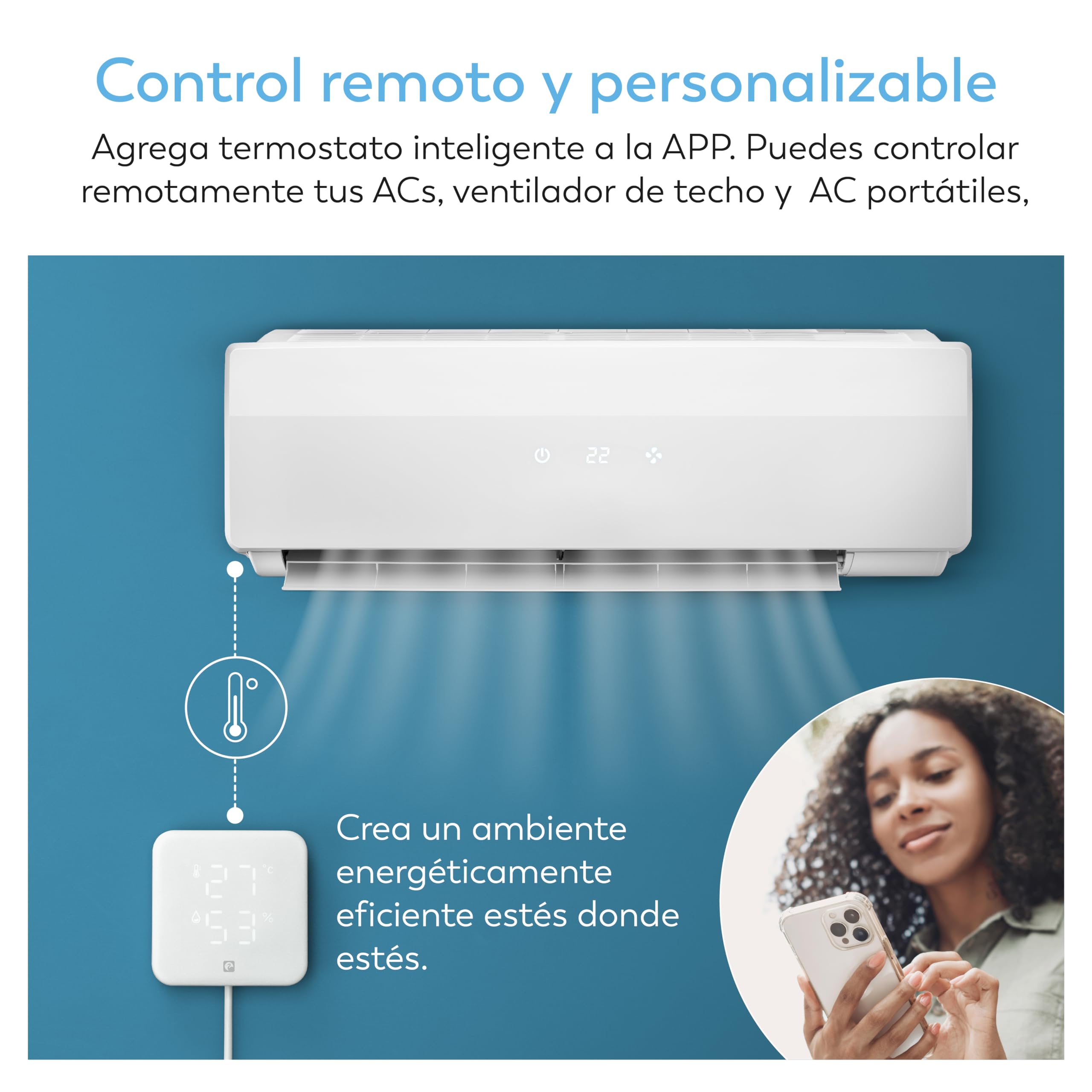 Garza - Contrôleur IR Infrarouge Smart WiFi (2,4 Ghz) pour climatisation avec capteur de température et humidité, Compatible avec Alexa et Google Home, télécommande vocale et Application