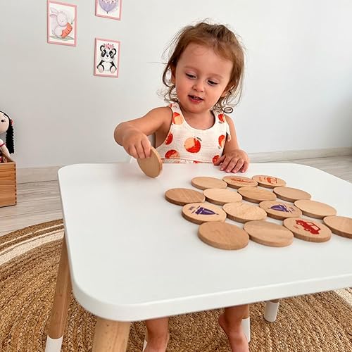 Miniatura 5 de Juego de memoria de madera, juego de memoria a juego para niños de 3 años en adelante, 16 piezas, juguete educativo para niños en edad preescolar