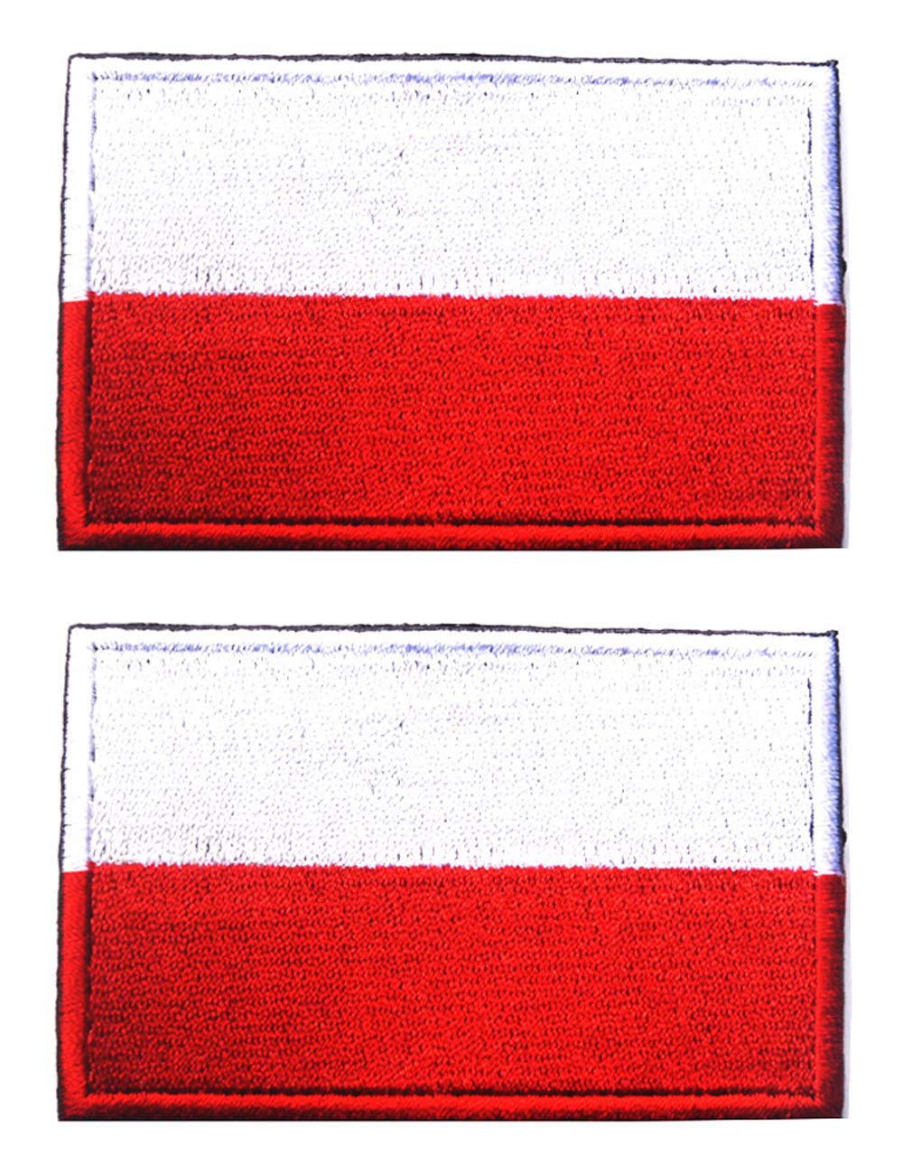 AliPlus 2 PCS Poland Flag Patches Indonesia Monaco Flag Patch Embroidered Morale Patch Hook and Loop