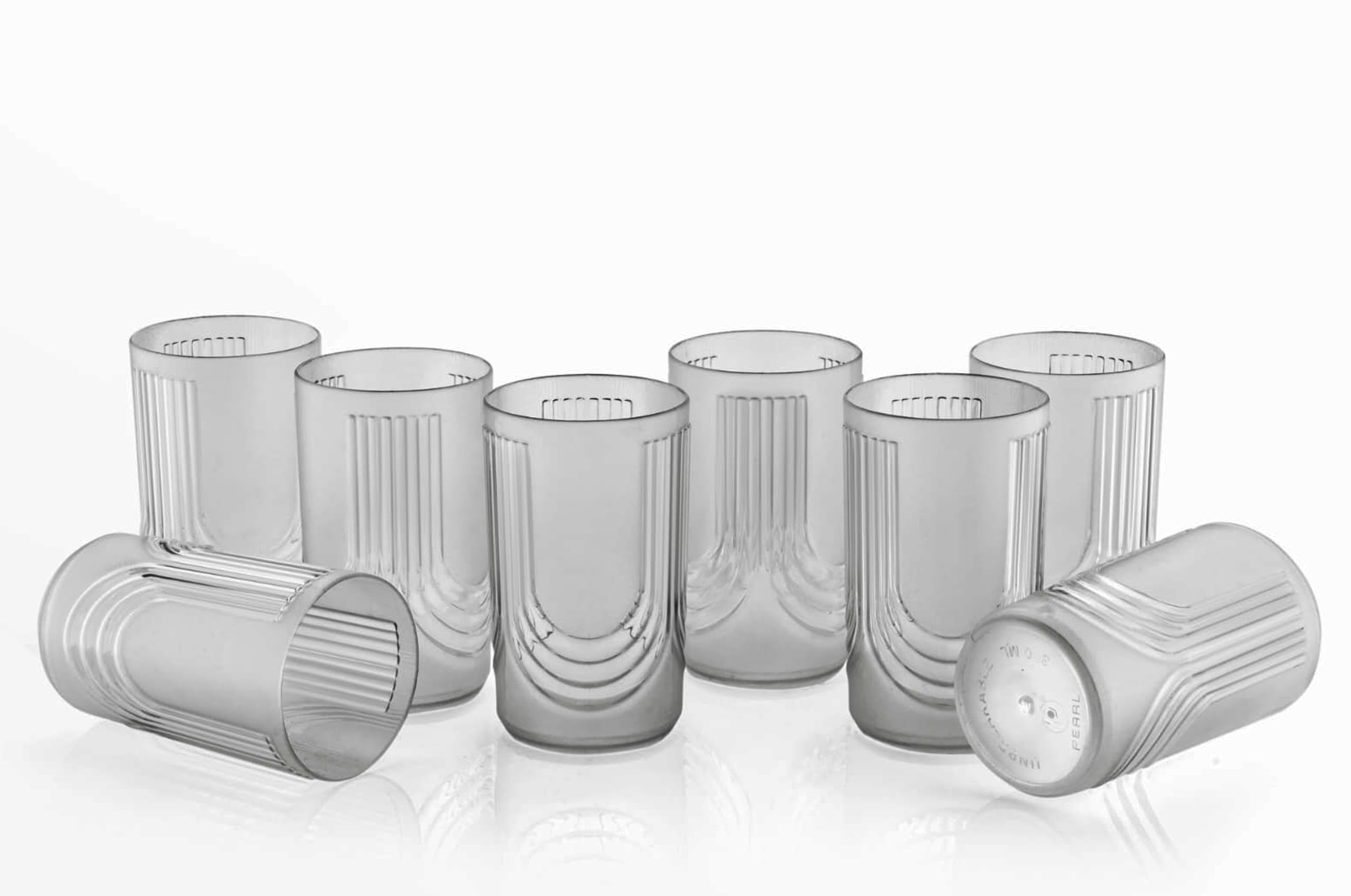 Conquer 300ML Plastic Water Tumblers,Set of Transparent Unbreakable Drinking Glasses Clear Acrylic Reusable Juice Wine Cups for Home Picnic Party, Dishwasher Safe, Stackable (Clear)