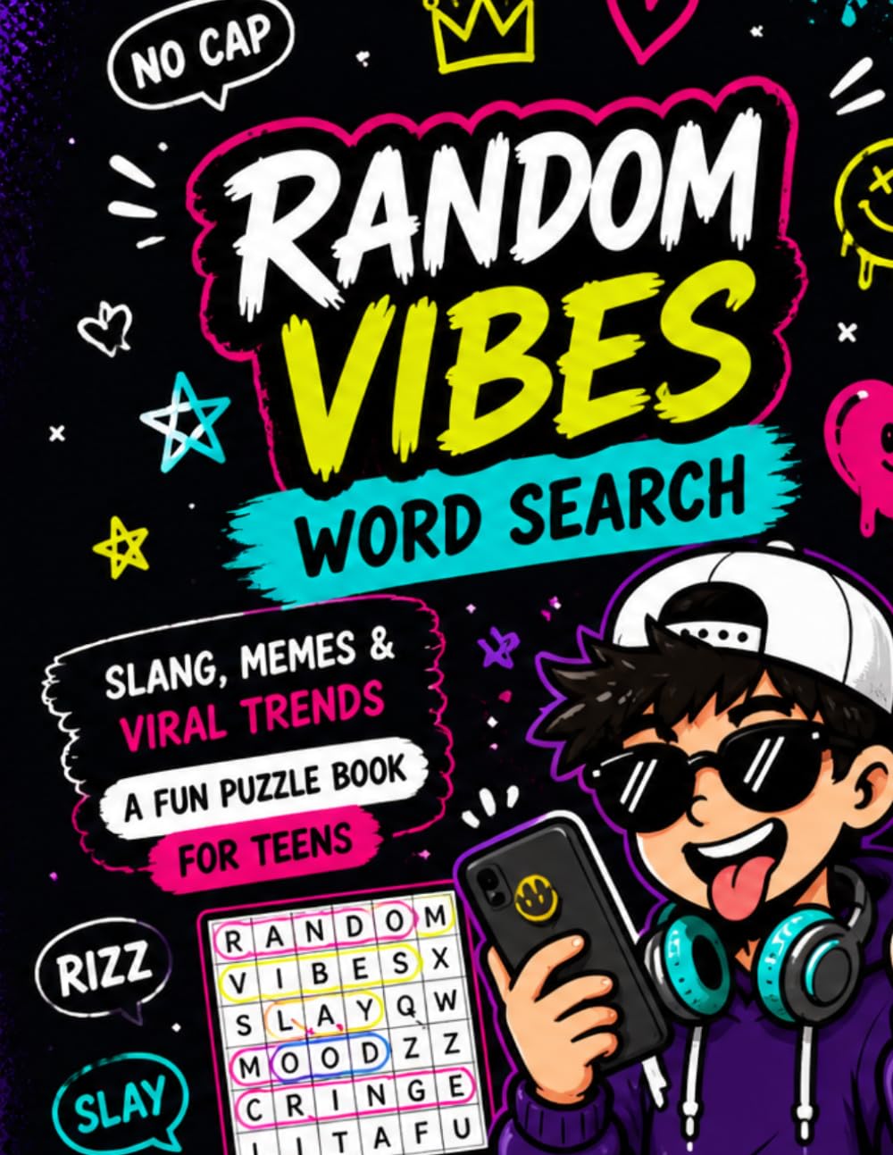 Random Vibes – Word Search: Slang, Memes & Viral Trends – A Fun Puzzle Book for Teens