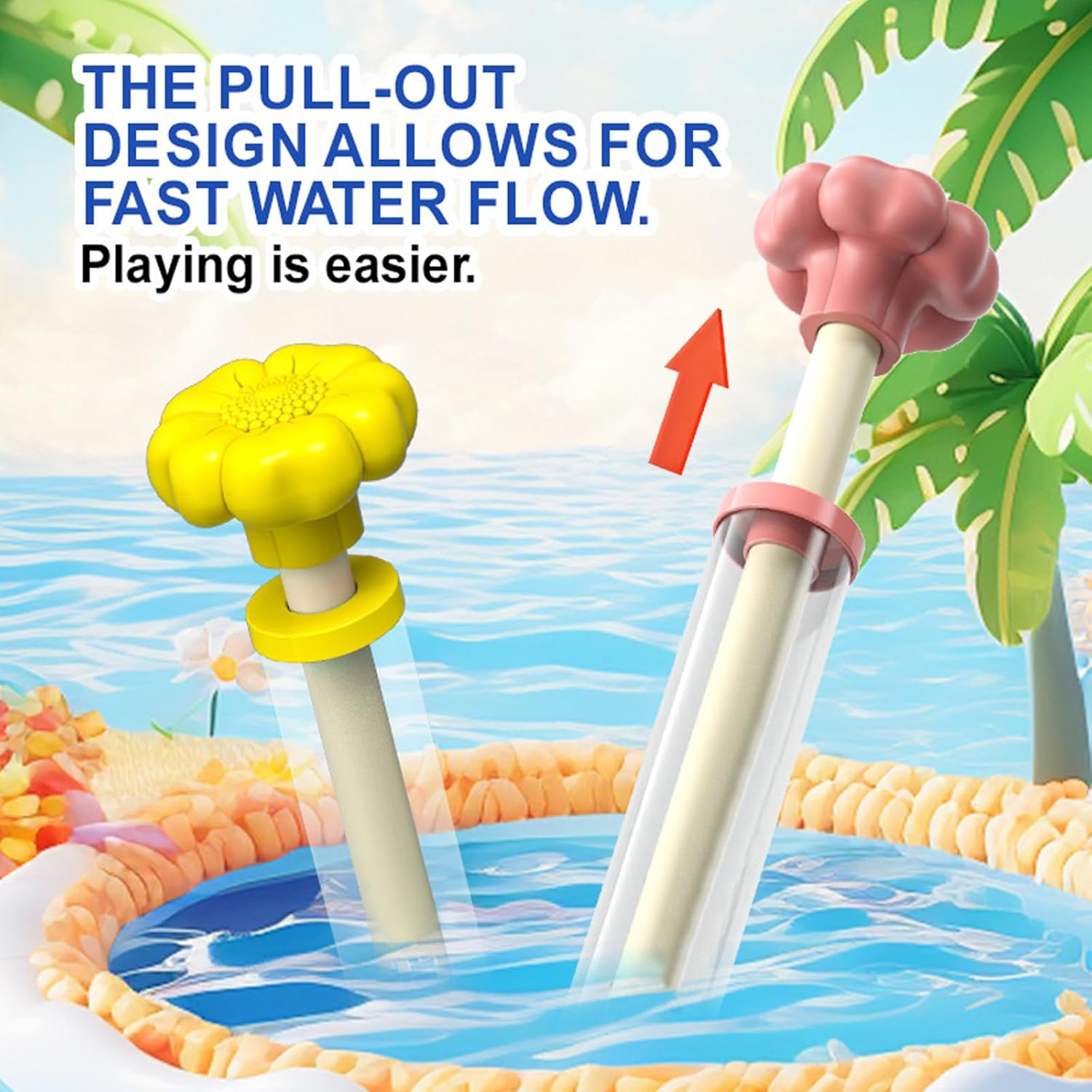 Firework Water Gun,Romantic Firework Style Water Spray Toy,2 pcs Firework Water Guns Toy for Couples,Pressure Pull-Out Sprinkler Spray Toys for Bathing,Pool, Party Enjoying Fun - Image 4