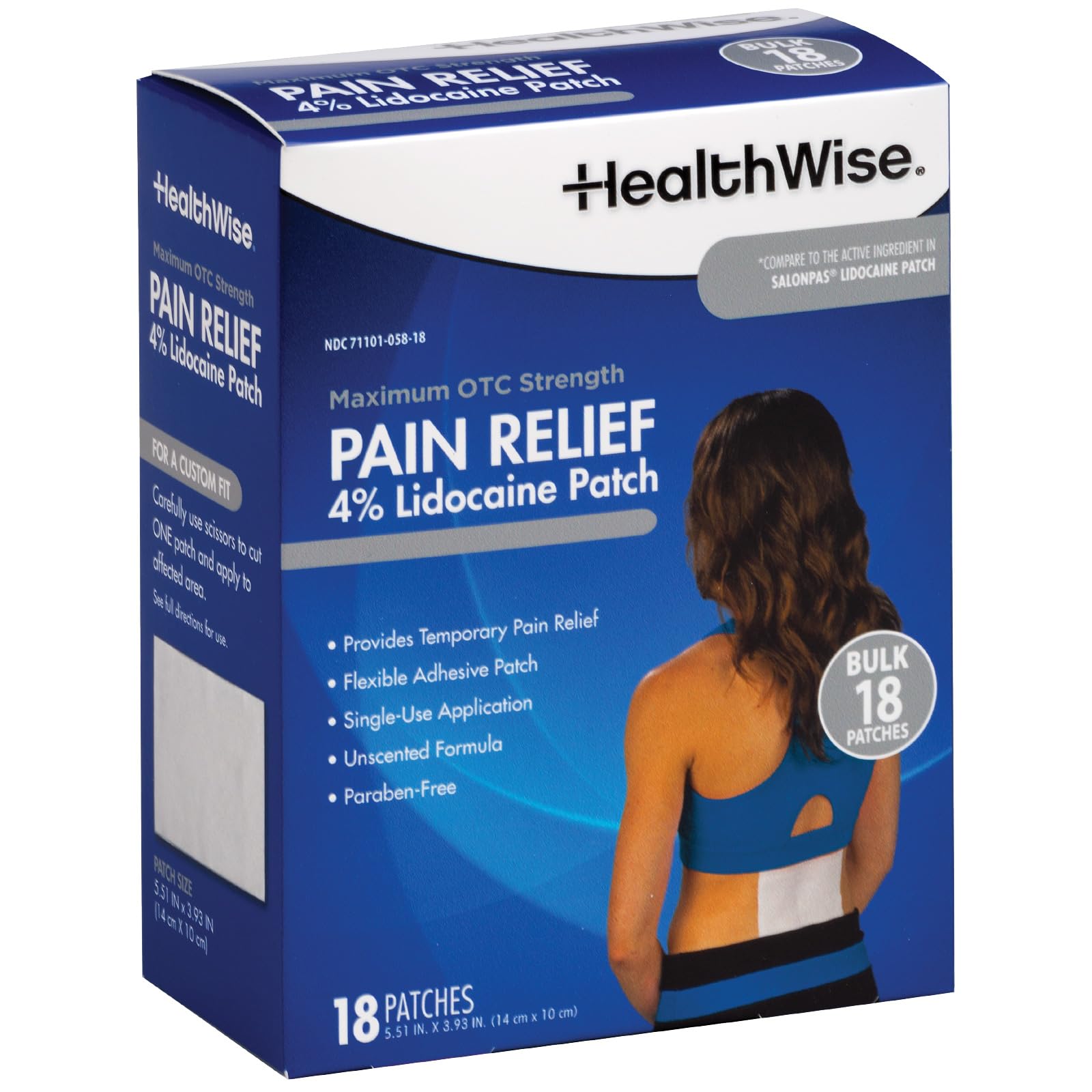 HealthWise Maximum OTC Strength 4% Lidocaine Pain Relief Patch, 6 Count — Amazon image 9